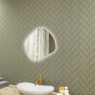 64x54 cm Badezimmerspiegel mit Beleuchtung, 64x54cm, Zweifarbig, Touch-Schalter