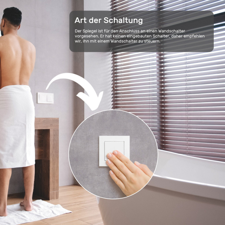 120x70 cm Rechteckiger Badezimmerspiegel beleuchtet 120x70cm mit neutraler Farbe 4500K