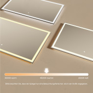 120x70 cm Rechteckiger Badezimmerspiegel beleuchtet 120x70cm mit Touch-Schalter, neutrale Farbe 4500K