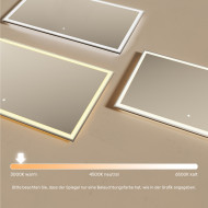120x70 cm Rechteckiger Badspiegel mit Beleuchtung 120x70cm mit Touch-Schalter, warme Farbe 3000K