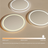 80x80 cm Runder Badezimmerspiegel beleuchtet 80cm mit kalter Farbe LED 7000K