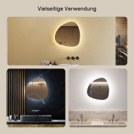 54x54 cm Dekorativer unregelmäßig beleuchteter LED-Spiegel 54x54cm mit kalter Farbe LED 7000K