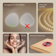 54x54 cm Dekorativer unregelmäßig beleuchteter LED-Spiegel 54x54cm mit kalter Farbe LED 7000K