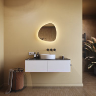 54x54 cm Dekorativer unregelmäßig beleuchteter LED-Spiegel 54x54cm mit kalter Farbe LED 7000K