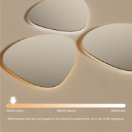 54x54 cm Dekorativer unregelmäßiger beleuchteter LED-Spiegel 54x54cm mit warmer Farbe 3000K