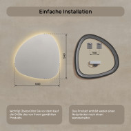 54x54 cm Dekorativer unregelmäßiger beleuchteter LED-Spiegel 54x54cm mit warmer Farbe 3000K