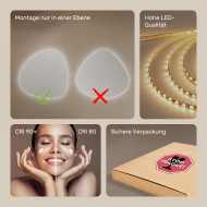 74x74 cm Dekorativer, unregelmäßiger, beleuchteter LED-Spiegel 74x74cm mit kalter Farbe LED 7000K