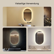 50x80 cm Badezimmerspiegel beleuchtet 50x80cm mit neutraler Farbe 4500K