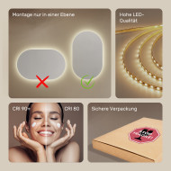 50x80 cm Badezimmerspiegel beleuchtet 50x80cm mit neutraler Farbe 4500K