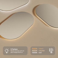 120x70 cm Beleuchteter Badezimmerspiegel, 120x70cm, Zweifarbig, Touch-Schalter