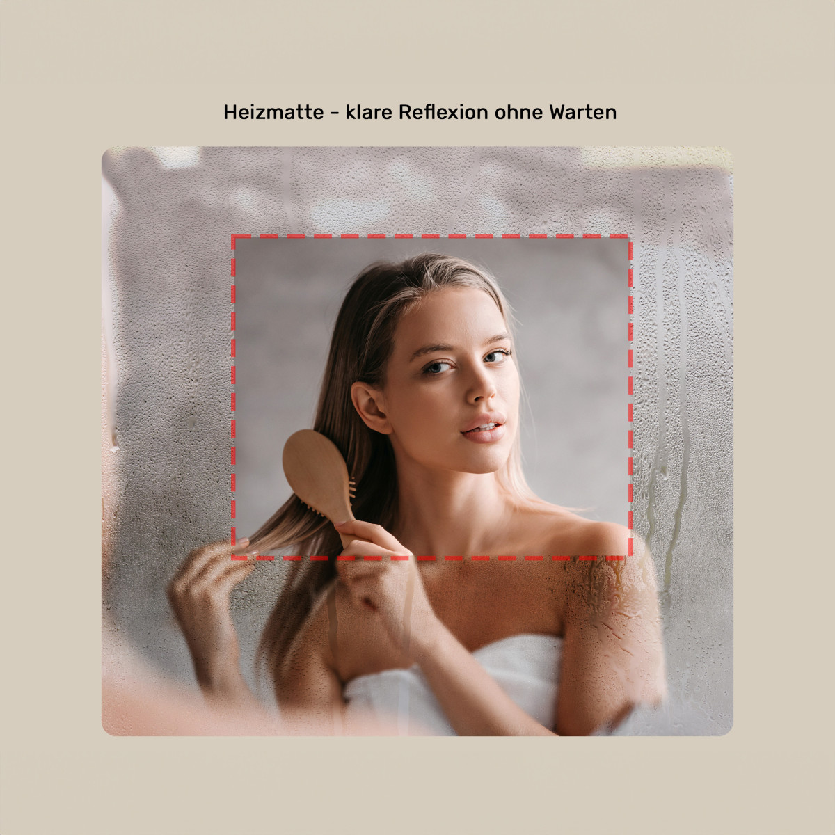 100x70 cm Beleuchteter Badezimmerspiegel, 100x70cm, Zweifarbig, Berührungssensor-Schalter, Heizmatte