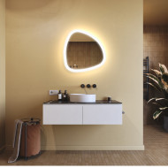 64x64 cm Unregelmäßiger Spiegel mit Beleuchtung, 64x64cm, Zweifarbig, Berührungsempfindlicher Schalter