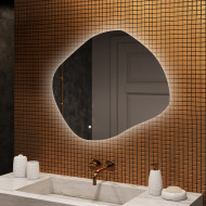 94x84 cm Unregelmäßiger Spiegel mit Beleuchtung, 94x84cm, Zweifarbig, Touch-Schalter