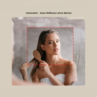 104x94 cm Badezimmerspiegel mit Beleuchtung, 104x94cm, Zweifarbig, Touch-Schalter, Heizmatte