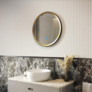 Runder Spiegel 60 cm im Metallrahmen mit LED-Beleuchtung