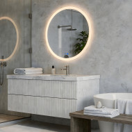 Runder LED-Badspiegel 60 cm mit Touch-Schalter und Spiegelheizung