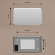 Abgerundeter Spiegel mit LED-Beleuchtung – 120 x 70/70 x 120 cm in silbernem Aluminiumrahmen