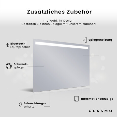 Rechteckiger Horizontaler Badezimmerspiegel LED Beleuchtung - Everly #4