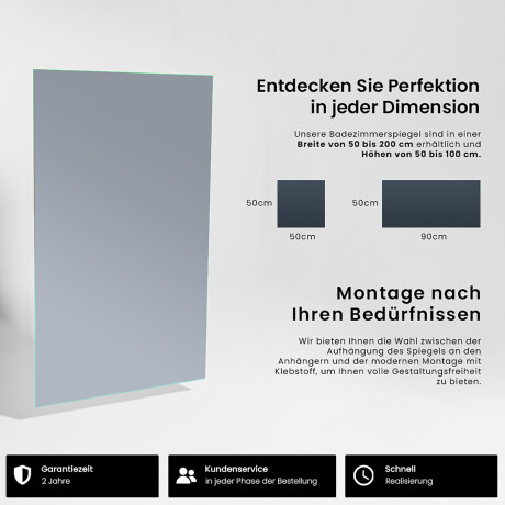 Rechteckiger Horizontaler größer Badezimmerspiegel - Luna #4