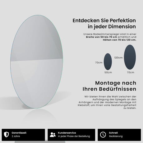 Ovaler Vertikaler größer Badezimmerspiegel - Lea #4