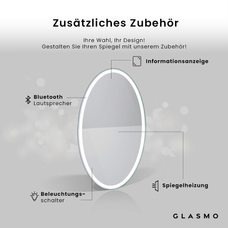 Ovaler Vertikaler Badezimmerspiegel LED Beleuchtung - Vivian #4