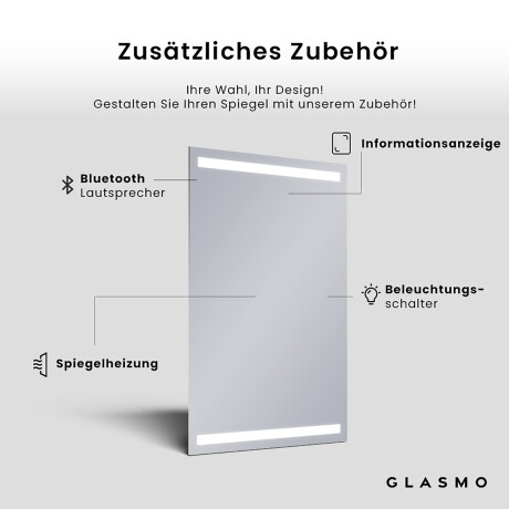 Rechteckiger Vertikaler Badezimmerspiegel LED Beleuchtung - Tessa #4