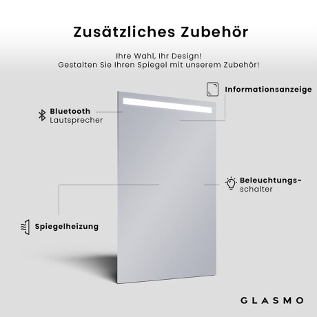 Rechteckiger Vertikaler Badezimmerspiegel LED Beleuchtung - Tiana #4