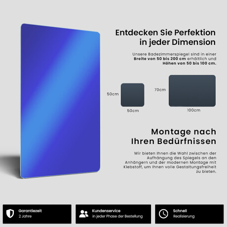 Abgerundeter Horizontaler moderner Badspiegel – Cora #5