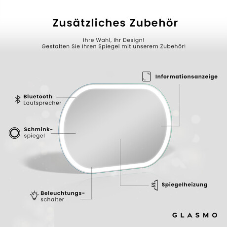 Ovaler Horizontaler Badspiegel mit Beleuchtung - Freya #4