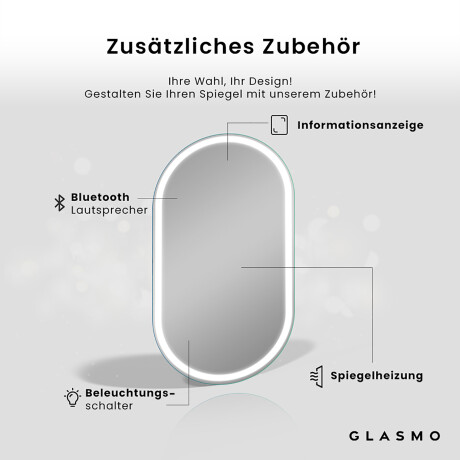 Ovaler Vertikaler Badezimmerspiegel LED Beleuchtung - Darcy #4