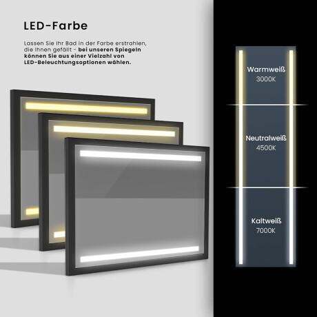Rechteckiger Horizontaler Badspiegel LED mit EcoHolz Rahmen - Mira #10