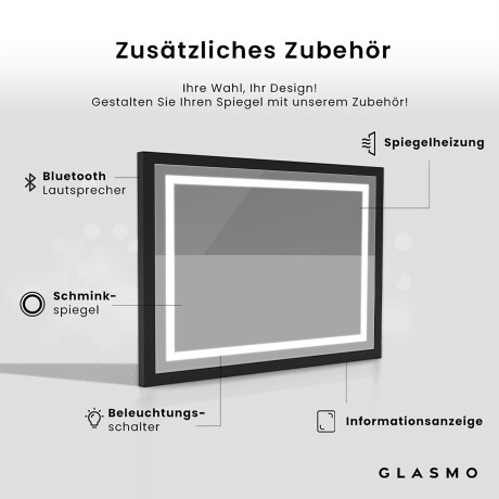 Rechteckiger Horizontaler Badspiegel LED Rahmen - Cecily #5