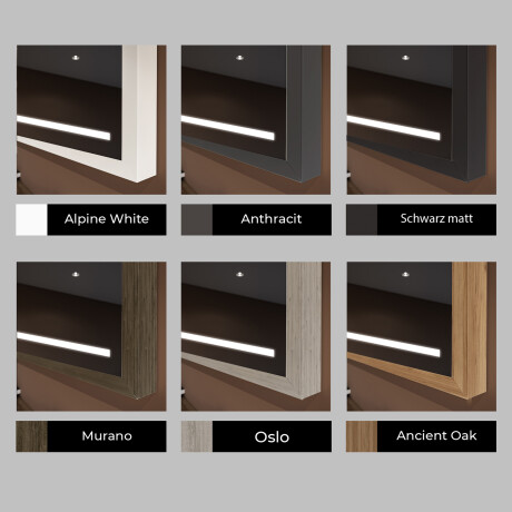 Rechteckiger Horizontaler Badspiegel LED mit EcoHolz Rahmen - Tiana #4