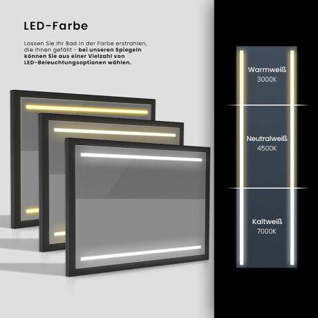 Rechteckiger Horizontaler Badspiegel LED mit EcoHolz Rahmen - Tiana #10