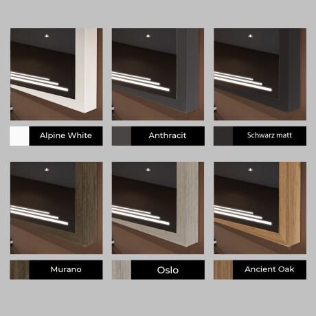 Rechteckiger Horizontaler Badspiegel LED mit EcoHolz Rahmen - Eloisa #4