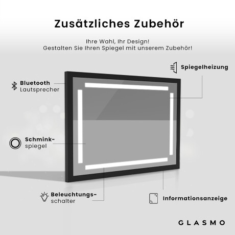 Rechteckiger Horizontaler Badspiegel LED Rahmen – Ariel #5