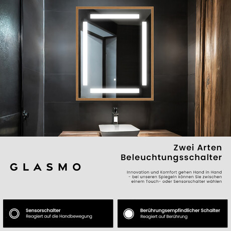 Rechteckiger Horizontaler Badspiegel LED Rahmen – Ariel #9
