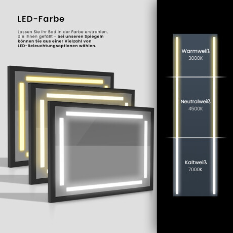 Rechteckiger Horizontaler Badspiegel LED Rahmen – Ariel #10