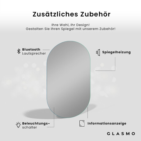 Ovaler Vertikaler Badspiegel mit Beleuchtung - Bianca #4