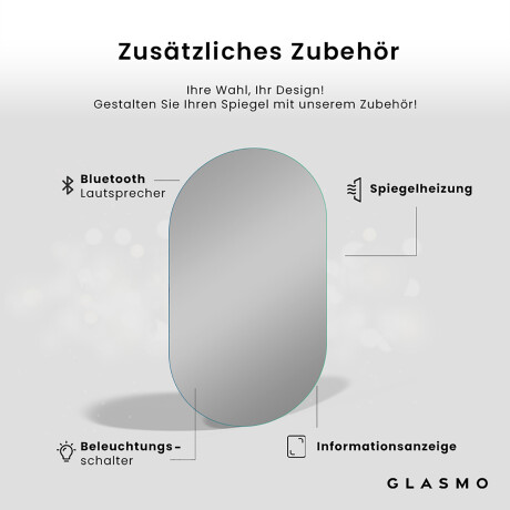 Ovaler Horizontaler Badspiegel mit Beleuchtung - Ariana #4