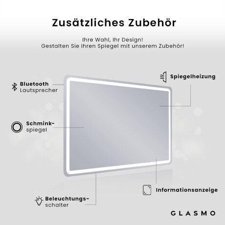 Abgerundeter Horizontaler Badezimmerspiegel LED Beleuchtung - Siena #4